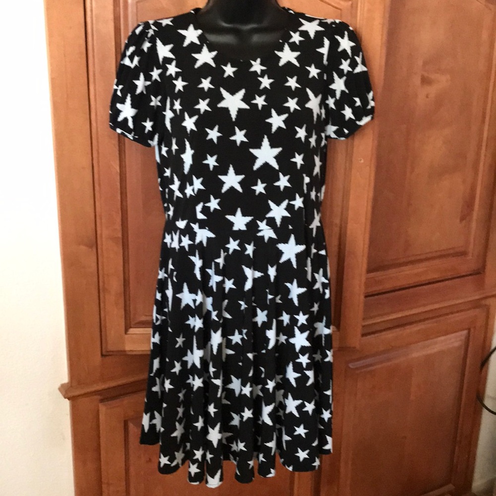 Bella Berry Black with Stars Babydoll Dress